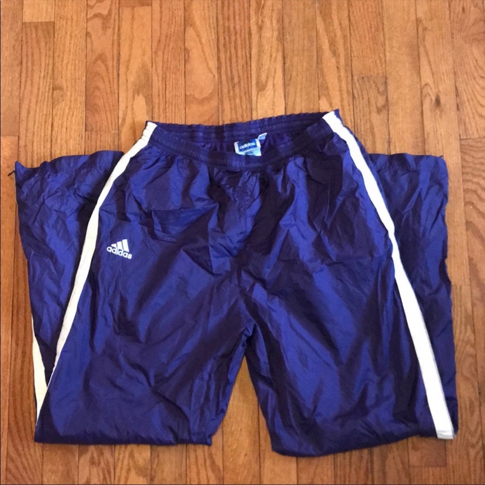 Adidas Team Issue Purple/White Nylon Track Pants M